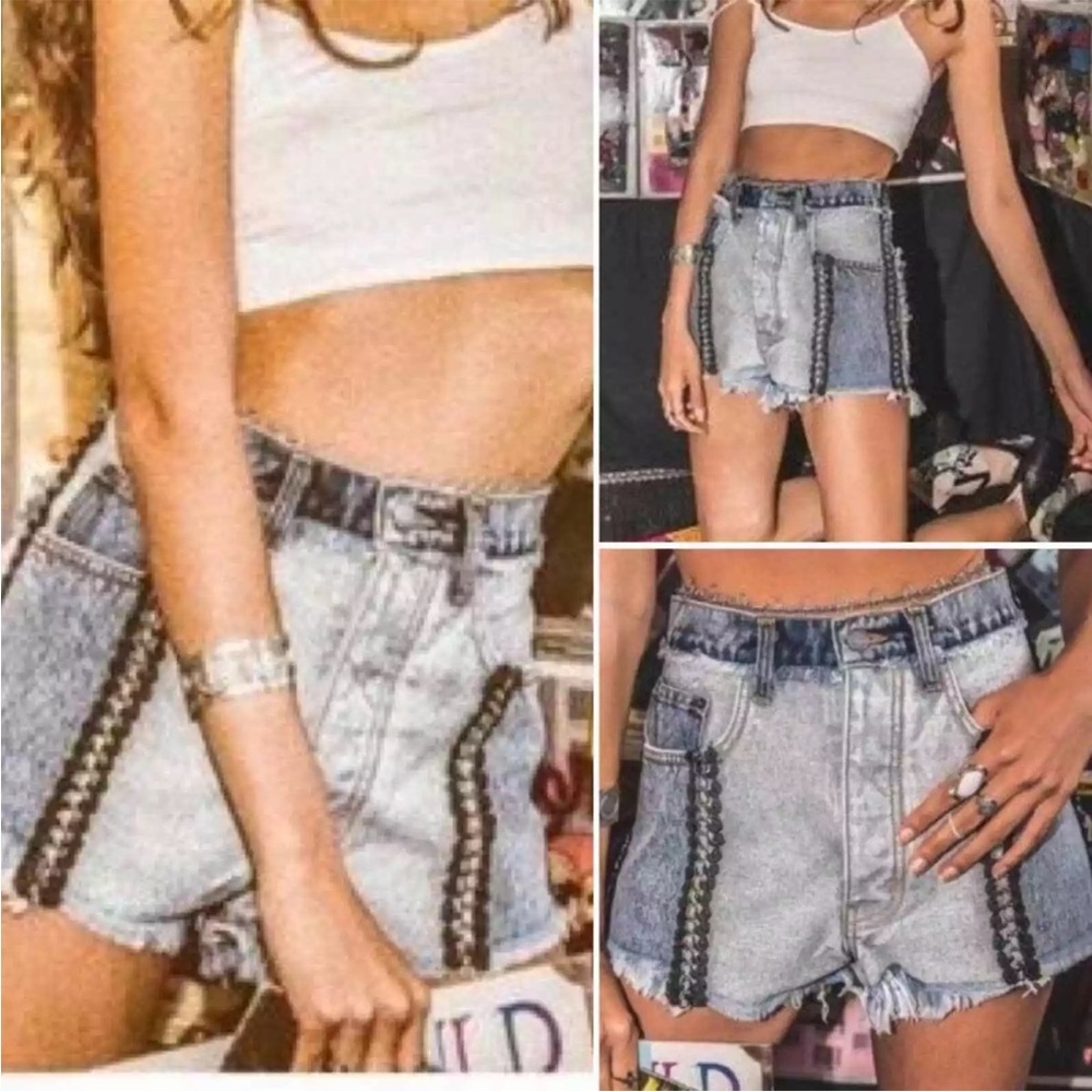 Carmar Patchwork & Chain Button Fly 2 Tone Denim … - image 2